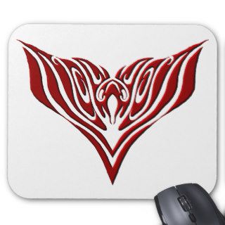 Eagle Tribal Tattoo   red and black Mouse Pads