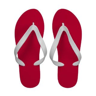 solid rosey red color flip flops