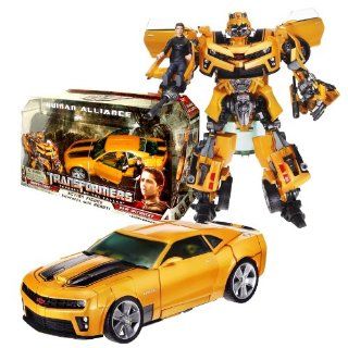 Hasbro Year 2009 Transformers Movie Series 2 "Revenge of the Fallen" Human Alliance Set   Voyager Class 7 Inch Tall BUMBLEBEE (Vehicle Mode Camaro Concept) with Flip Out Cannon Plus Sam Witwicky Mini Figure Toys & Games