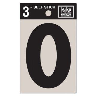 Hy Ko 3" Black Vinyl Self Stick Number 0 Sold in packs of 10 : House Numbers : Patio, Lawn & Garden
