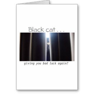 Good Luck!  (Black cat) Greeting Card
