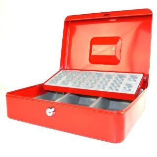 Geldkassette 30cm rot Mnzkassette Kasse Geldkasse Zhlbrett: Bürobedarf & Schreibwaren