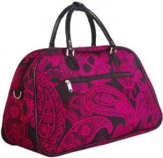 World Traveler Black and Fucshia Paisley 20 inch Carry On Fashion Travel Duffle Bag: Clothing