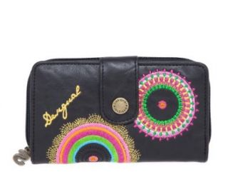 DESIGUAL 37Y5485 Mone Embroidery Damen Brieftasche Geldbrse, chocolate schwarz: Schuhe & Handtaschen