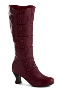 Miz Mooz Button Up town Boot in Red  Mod Retro Vintage Boots