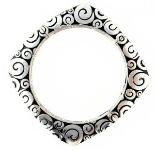 Bracelet   B146   Bangle Style   Designer Inspired Stretch   Swirl Pattern ~ Silver Tone Metal SERENITY CRYSTALS Jewelry