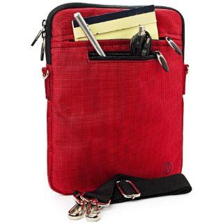 Elegant Tapestry Design Hydei Collection Galaxy Tab 10.1 Red Sleeve with Micro Fiber Lined Interior and Added Shoulder Strap for Convenience: Electronics