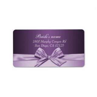 Luxury Purple Elegant Ribbon Address label Personalized Address Labels