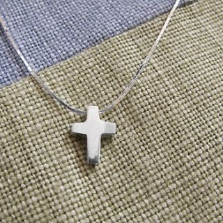 silver christening cross necklace by tales from the earth