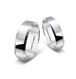 Exquisite His and Hers Tungsten Carbide Wedding Band Ring. 5mm and 7mm PERFECTLY MATCHED (Ladies Tungsten 5mm, 9.5): Jewelry