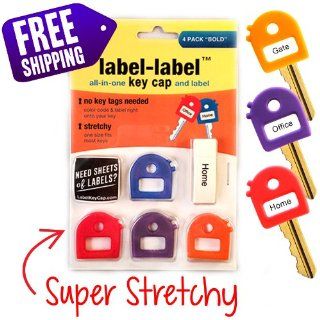 Super Stretchy   Label Label Key Caps   4 Pack Bold   Includes Blank Labels and Printed Labels   Key Covers, Name Tags, Id, Identify Tag : Office Products