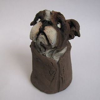 handmade ceramic english bulldog sculpture by olivia brown
