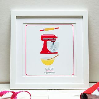 personalised mother's day baker print by spotty n stripy
