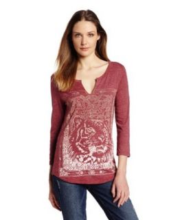 Lucky Brand Women's Indian Tiger Top, Biking Red, Small at  Womens Clothing store