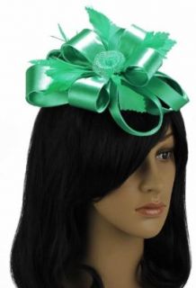 KCMODE Ladies Bows Ribbons Hair Fascinator on Comb Green Emerald: Shoes