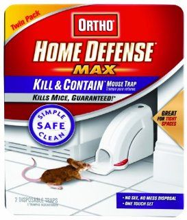 Ortho 0320110 Home Defense Max Kill & Contain Mouse Trap, Disposable 2 Pack : Rodent Traps : Patio, Lawn & Garden