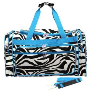 NEW Black and White Zebra Print Carry on Shoulder Duffle Bag  turquoise: Clothing