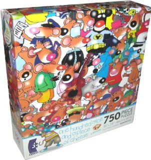 One Hundred mice and a piece of cheese 750 Piece Puzzle by WHITLARK: Toys & Games