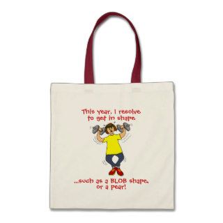 Funny Exercise New Years Resolution Cartoon Tote Canvas Bag