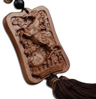 Dodjimi Immediately Rich Car Ornaments Hanging Horse Auspicious Car Hanging Ornaments Huali Wood Gift Kitchen & Dining