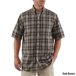 Carhartt Mens Lightweight Plaid Short Sleeve Button Down Shirt 477424