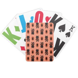 Kawaii Orange Cat and Paw Print Pattern Card Decks