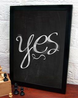 'yes' inspirational typographic art print by fizzy lemonade