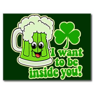 Funny St Patricks Day Green Beer Postcard