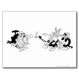 Looney Tunes Group Christmas Post Cards