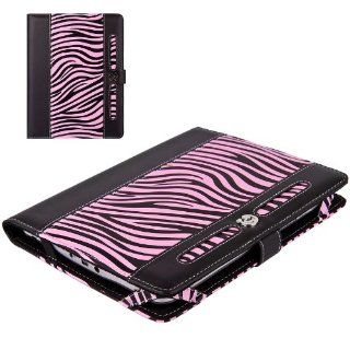 Professional and Sophisticated 7 inch Pink and Black Zebra Print Portfolio case for your 7 inch Kobo Arc keeps in place and will not fall out even when case is open: Computers & Accessories