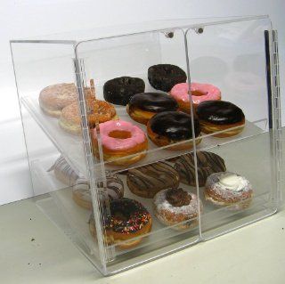 Self Serve Pastry or Donut Display Case 2 Trays for Deli Bakery Convenience Stores Display Bagel cakes and Keeps Fresh: Commercial Display Products: Kitchen & Dining