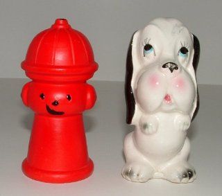 Vintage Porcelain Dog And Fire Hydrant Salt And Pepper Shakers : Other Products : Everything Else