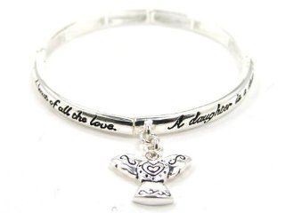 Angel Daughters Blessing Angel Heart Charm Bracelet in a Gift Box with Bookmark by Jewelry Nexus " A Daughter is a special gift, a blessing from above; the joy & friendship never end & least of all the love" Jewelry Nexus Jewelry