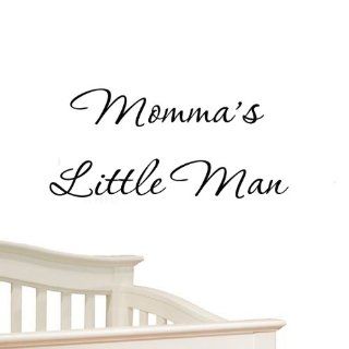 Momma's Little Man Nursery Wall Decals Cute Baby Quote Vinyl Nursery Wall Qutoes for Boys Room   Wall Decor Stickers