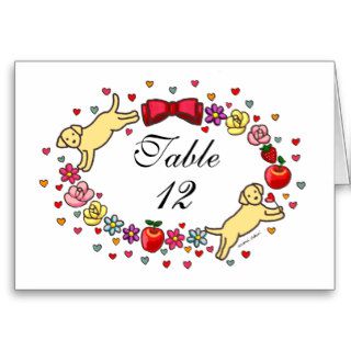 Yellow Labrador Dog Table Number Card