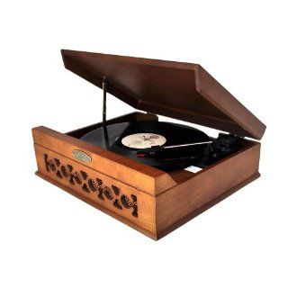 Pyle Home PVNTT6UMT Vintage Style Phonograph/Turntable with USB To PC Connection (Dark Maple): Electronics
