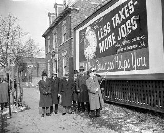 LESS TAXES MORE JOBS 1930 PHOTO : Prints : Everything Else