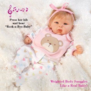 Baby Doll that Looks Real, Happy Teddy, 19 inch Vinyl with Weighted Body: Toys & Games