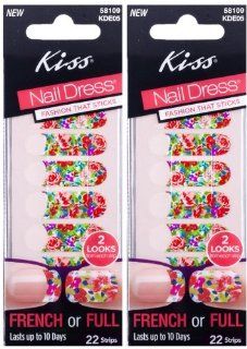 **NEW 2013 DESIGN** 2pk Kiss 2 LOOKS Nail Dress "RETRO" Fashioned Strips for Nails : False Nails : Beauty