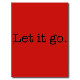 Poppy Red Inspirational Let It Go Quote Template Post Card