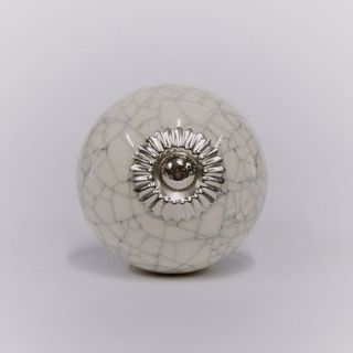 ceramic crackle knob chrome finish by trinca ferro
