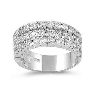 925 Sterling Silver Eternity Ring with CZ Stones: Right Hand Rings: Jewelry