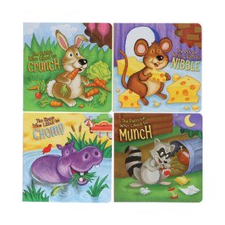 The Hippo, Mouse, Rabbit, & Raccoon Who Liked to Chomp, Nibble, Crunch, & Munch 4 Pack (Hungry Animals): The Clever Factory / Greenbrier: 0639277658173: Books