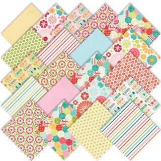 Riley Blake So Happy Together Charm Pack Stacker, Set of 21 5 inch (12.7cm) Precut Cotton Fabric Squares