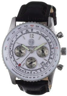 Constantin Durmont Herren Armbanduhr XL Air Commander Chronograph Leder CD AIRC QZ LT STST WH: Uhren