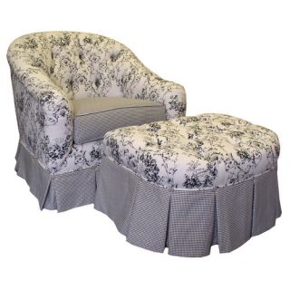 Toile Black Adult Park Ave Glider Rocker and Ottoman