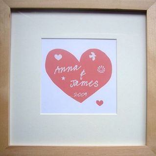 personalised love celebration print by milly moore