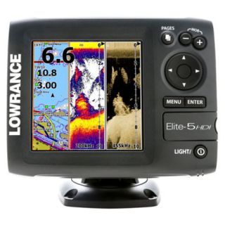 Lowrance Elite 5 HDI 83/200 Dual Frequency Fishfinder/Chartplotter w/Gold Maps 756389