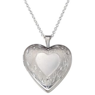 Silver Plate Pendant Necklace Heart Locket   Silver