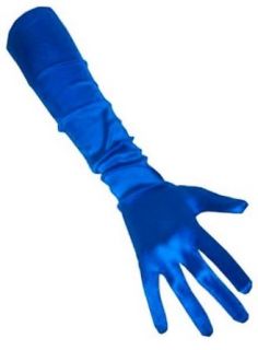 Elegante ca. 48cm lange Blaue Satin Handschuhe Karneval von PartyXplosion: Bekleidung